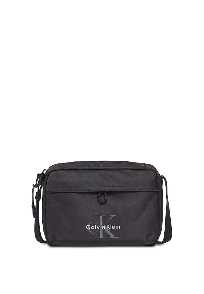 CALVIN KLEIN Black Bold Logo Nylon Camera Bag for Men | Best Price UAE